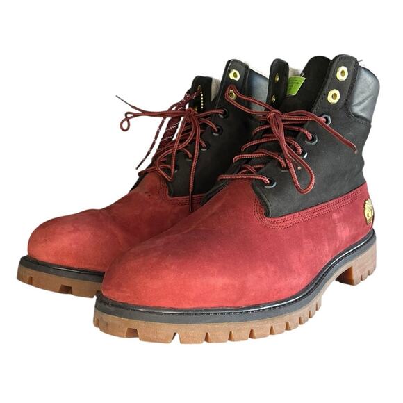 Mens Timberland A2MJM Premium 6" Leather Fleece Lined Combat Boot Size 10.5M Red - Picture 2 of 6